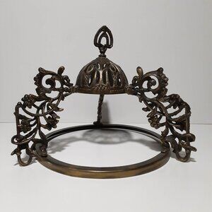 Vintage Hanging Ornate Oil Lamp for Parts or Repair Incomplete Cast